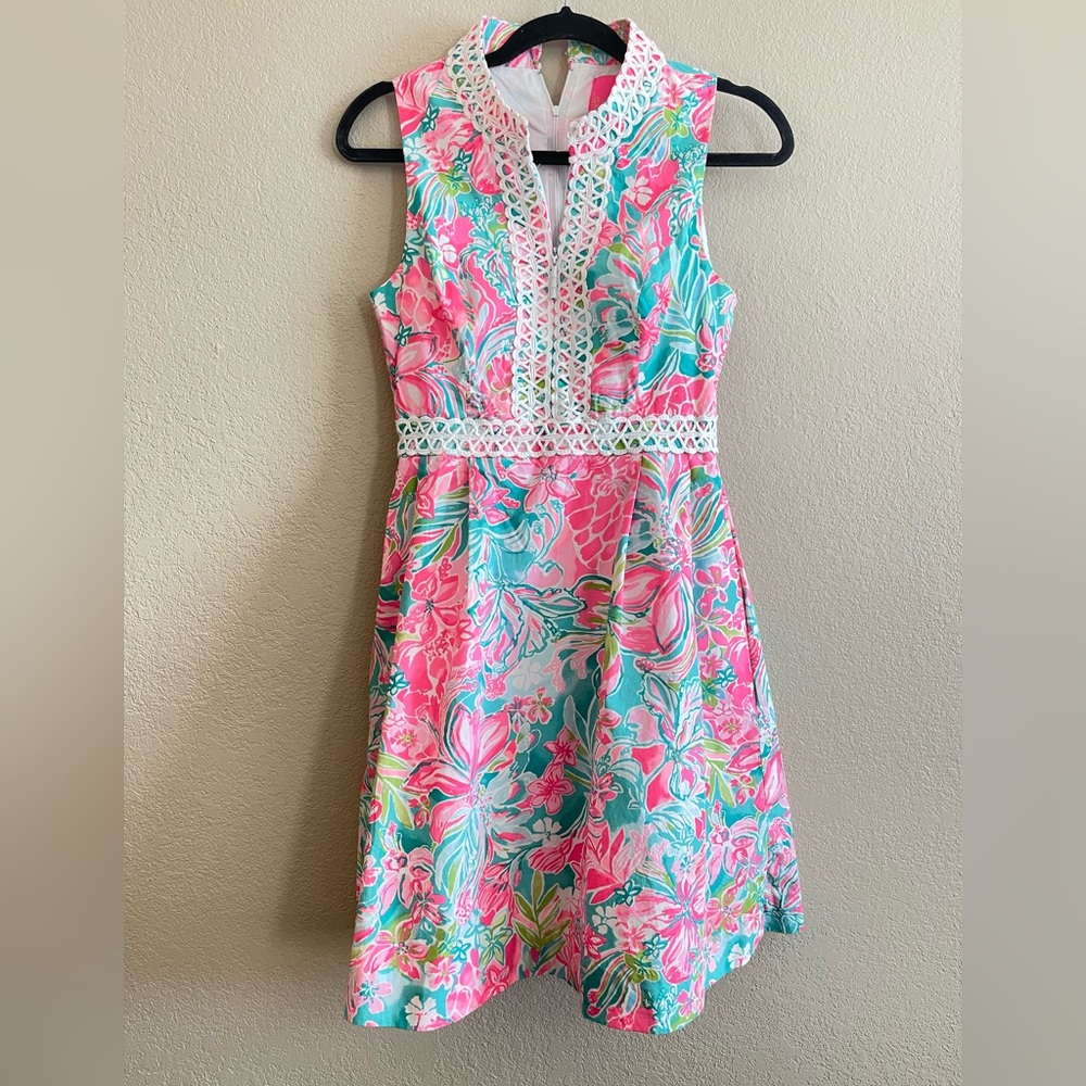 LILLY PULITZER Franci High Collar Dress In Multi Hot On The Scene